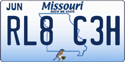 MO license plate RL8C3H