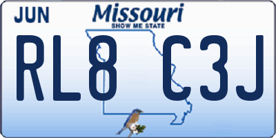 MO license plate RL8C3J
