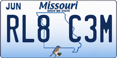 MO license plate RL8C3M