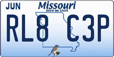 MO license plate RL8C3P