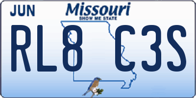 MO license plate RL8C3S