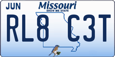 MO license plate RL8C3T
