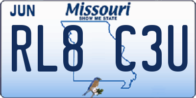 MO license plate RL8C3U