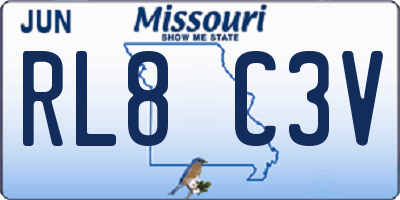 MO license plate RL8C3V