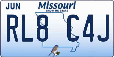 MO license plate RL8C4J