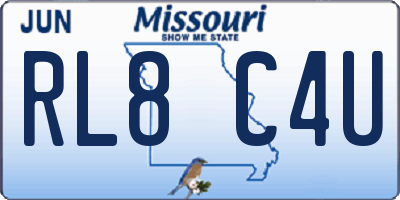MO license plate RL8C4U