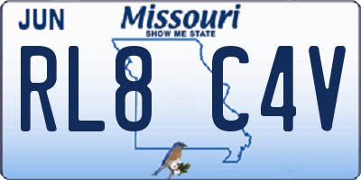 MO license plate RL8C4V
