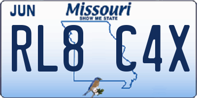 MO license plate RL8C4X