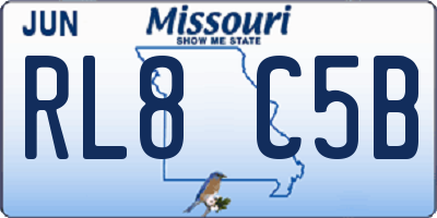 MO license plate RL8C5B
