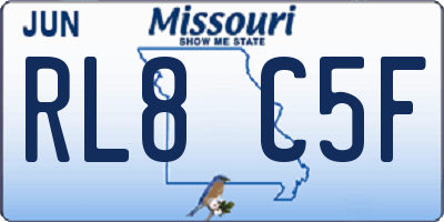 MO license plate RL8C5F