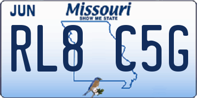 MO license plate RL8C5G