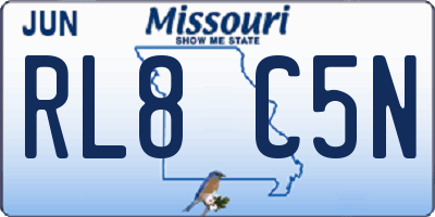 MO license plate RL8C5N