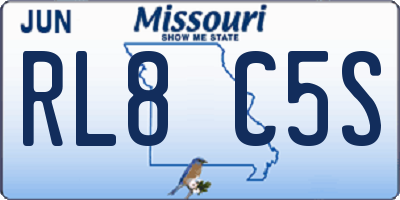 MO license plate RL8C5S