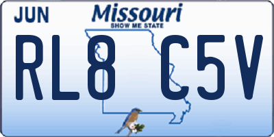 MO license plate RL8C5V