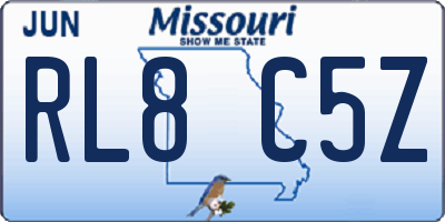 MO license plate RL8C5Z
