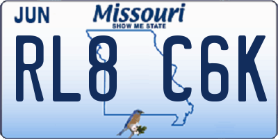 MO license plate RL8C6K