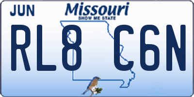 MO license plate RL8C6N
