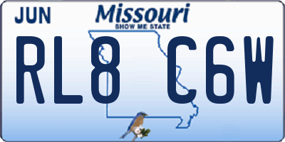 MO license plate RL8C6W
