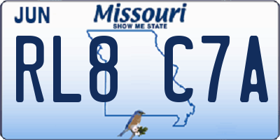 MO license plate RL8C7A