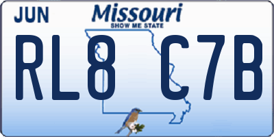 MO license plate RL8C7B