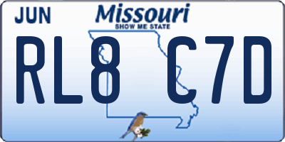 MO license plate RL8C7D