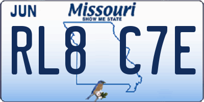MO license plate RL8C7E