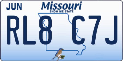 MO license plate RL8C7J