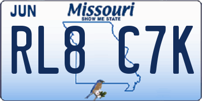 MO license plate RL8C7K