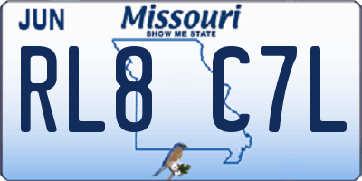 MO license plate RL8C7L