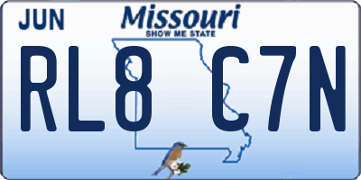 MO license plate RL8C7N