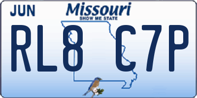 MO license plate RL8C7P