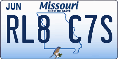 MO license plate RL8C7S