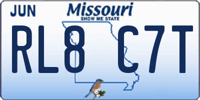 MO license plate RL8C7T