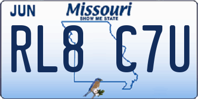 MO license plate RL8C7U