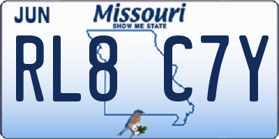 MO license plate RL8C7Y