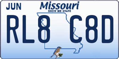 MO license plate RL8C8D