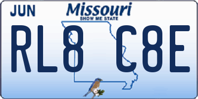 MO license plate RL8C8E