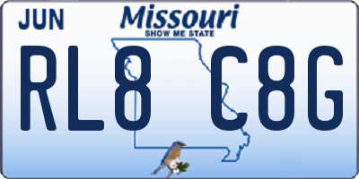 MO license plate RL8C8G