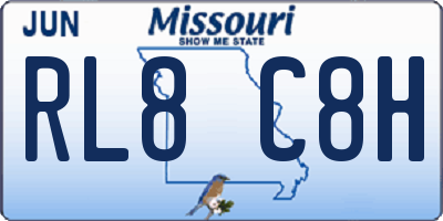 MO license plate RL8C8H