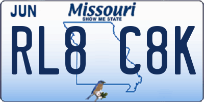 MO license plate RL8C8K