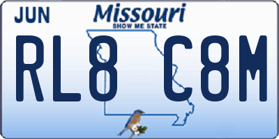 MO license plate RL8C8M