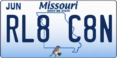 MO license plate RL8C8N