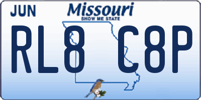 MO license plate RL8C8P