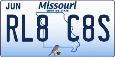 MO license plate RL8C8S