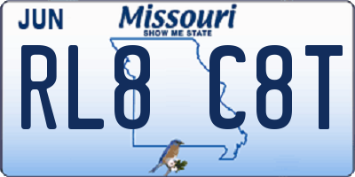 MO license plate RL8C8T