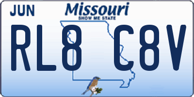 MO license plate RL8C8V