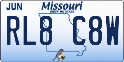MO license plate RL8C8W