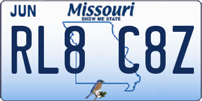 MO license plate RL8C8Z