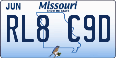 MO license plate RL8C9D