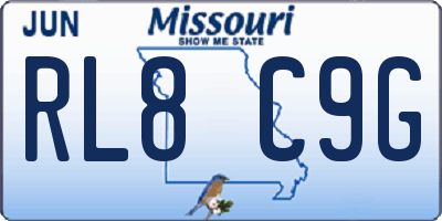 MO license plate RL8C9G